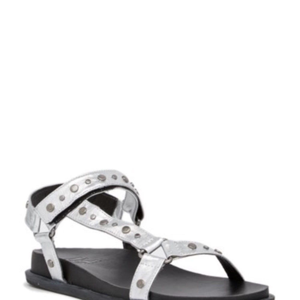 LFL Veda Ankle Strap Wedge Silver Sandal size 10M